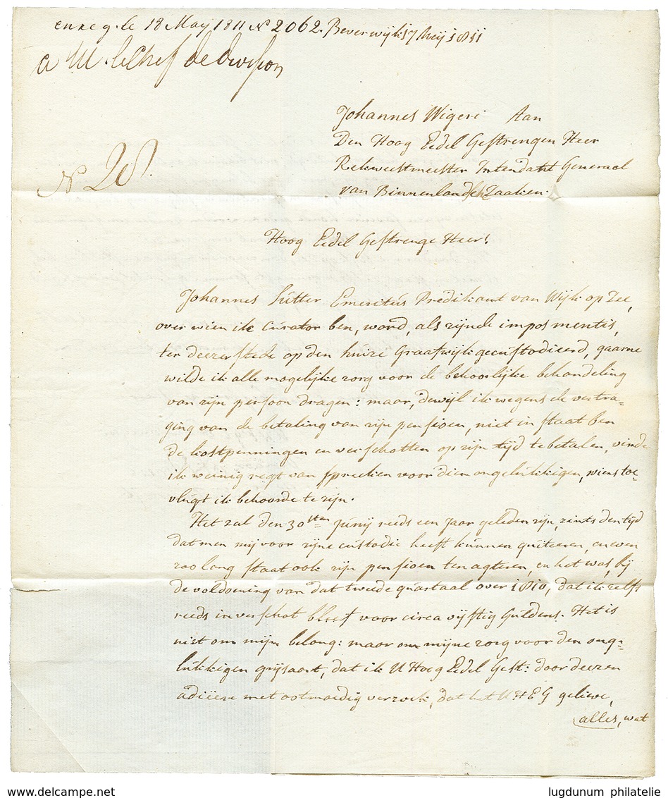 1811 P.118.P BEVERWYK Sur Lettre Avec Texte Pour AMSTERDAM. RARE. Superbe. - 1792-1815: Départements Conquis