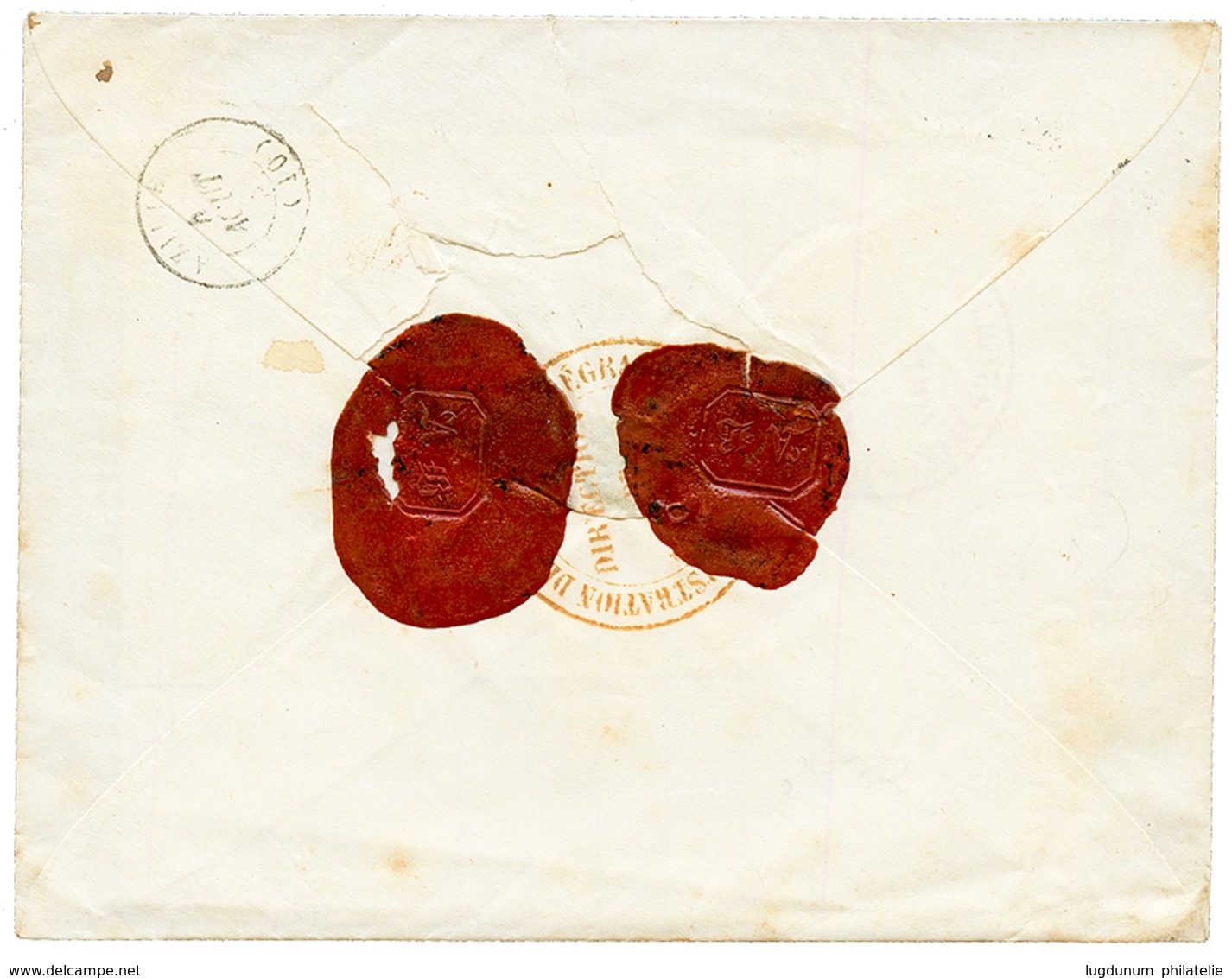 1856 40c (n°16) Pd Sur Enveloppe TELEGRAMME CHARGEE De CARCASSONNE. RARE. TB. - 1853-1860 Napoléon III.
