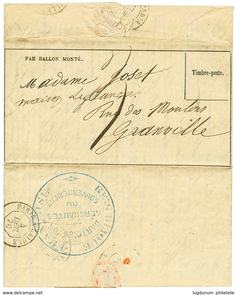 "PLI CONFIE - LA VILLE D' ORLEANS" ; 1870 Taxe Manuscrite 3 + Sur GAZETTE DES ABSENTS N°9 Avec Ctexte Daté 22/11/70 Pour - Krieg 1870