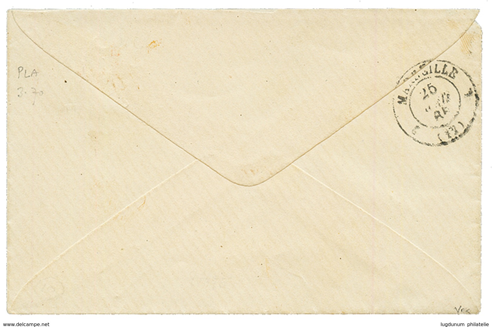 RHODES : 1864 10c + 40c Obl. GC 5094 + RHODES TURQUIE Sur Enveloppe Pour La FRANCE. Superbe. - Other & Unclassified