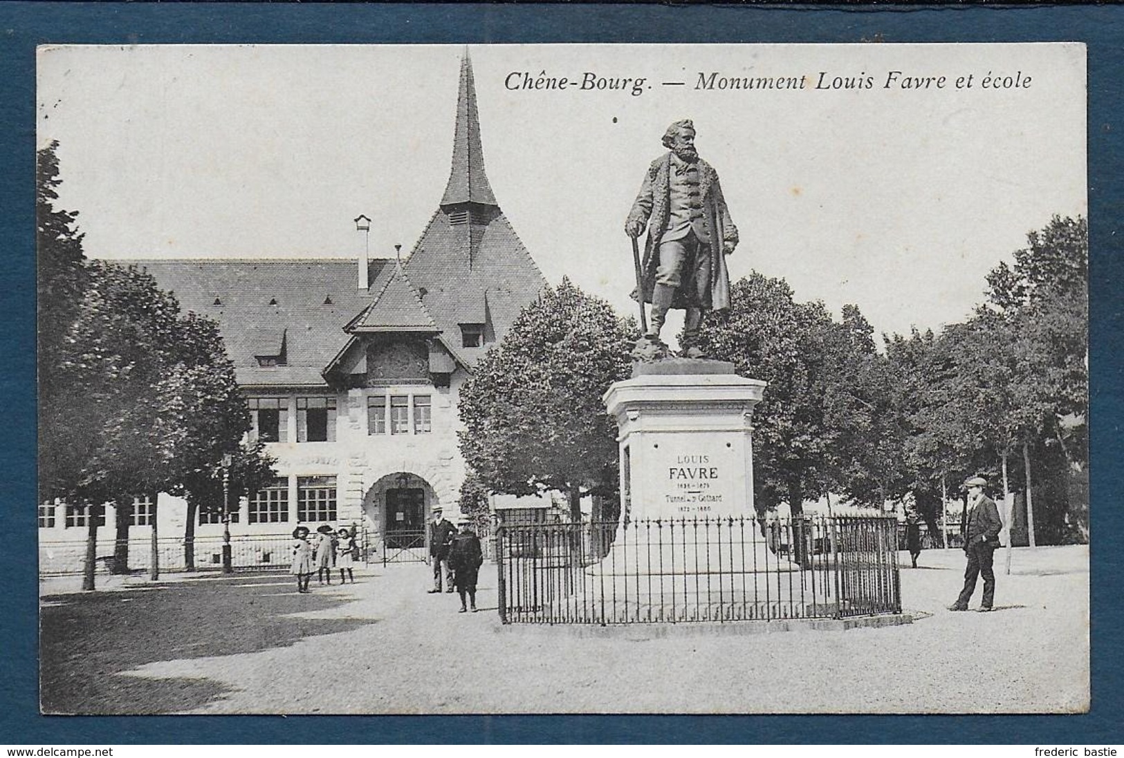 CHENE BOURG - Monument Louis Favre Et Ecole - Chêne-Bourg
