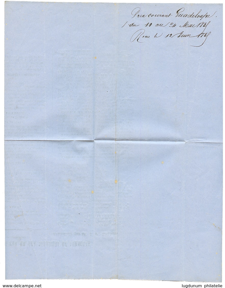 "Affrt à 12c" : 1869 AIGLE Paire 1c + 10c(pd) Sur IMPRIME Complet De POINTE A PITRE Pour BORDEAUX. TB. - Other & Unclassified