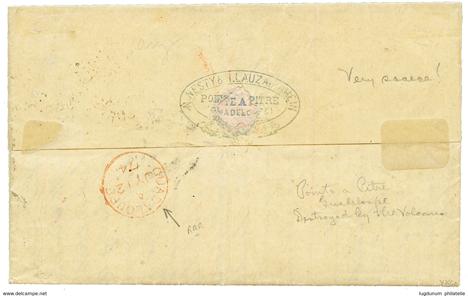 "GUADELOUPE - Bureau ANGLAIS" : 1874 CG Paire 30c CERES (pd) + Taxe Anglaise 4 Rouge + Cachet Rare GUADALOUPE PAIS + "Pe - Other & Unclassified