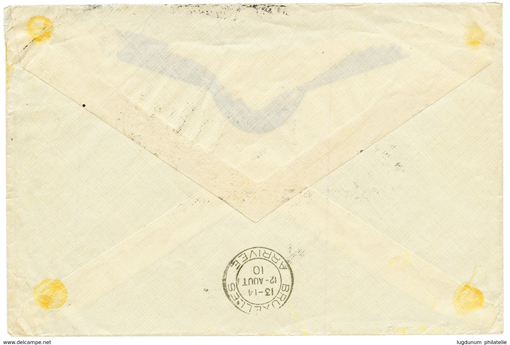 GUINEE : 1910 25c Obl. LA ROCHELLE PALLICE CHARENTE INFre + PAQUEBOT Sur Env. Pour La BELGIQUE. RARE. TTB. - Sonstige & Ohne Zuordnung