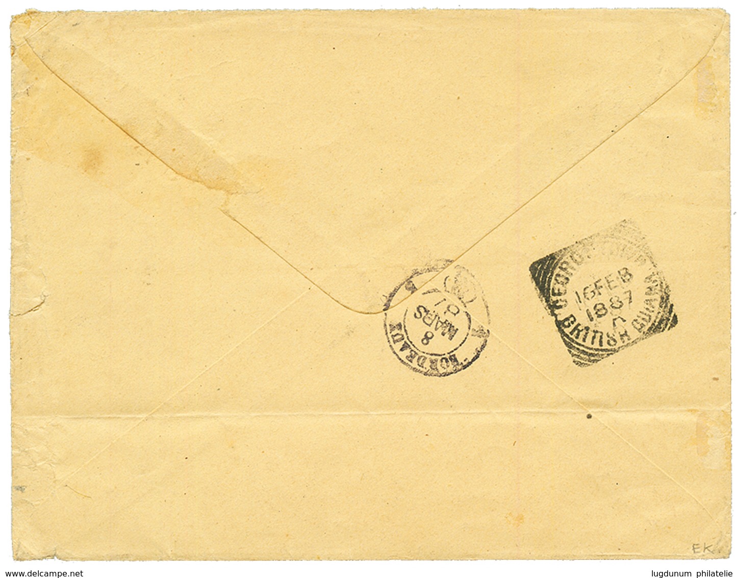 GUYANE - COLONIES GENERALES Avec Oblitération BRITISH GUIANA : 1887 CG 25c Obl. GEORGETOWN BRITISH GUIANA Sur Enveloppe  - Other & Unclassified