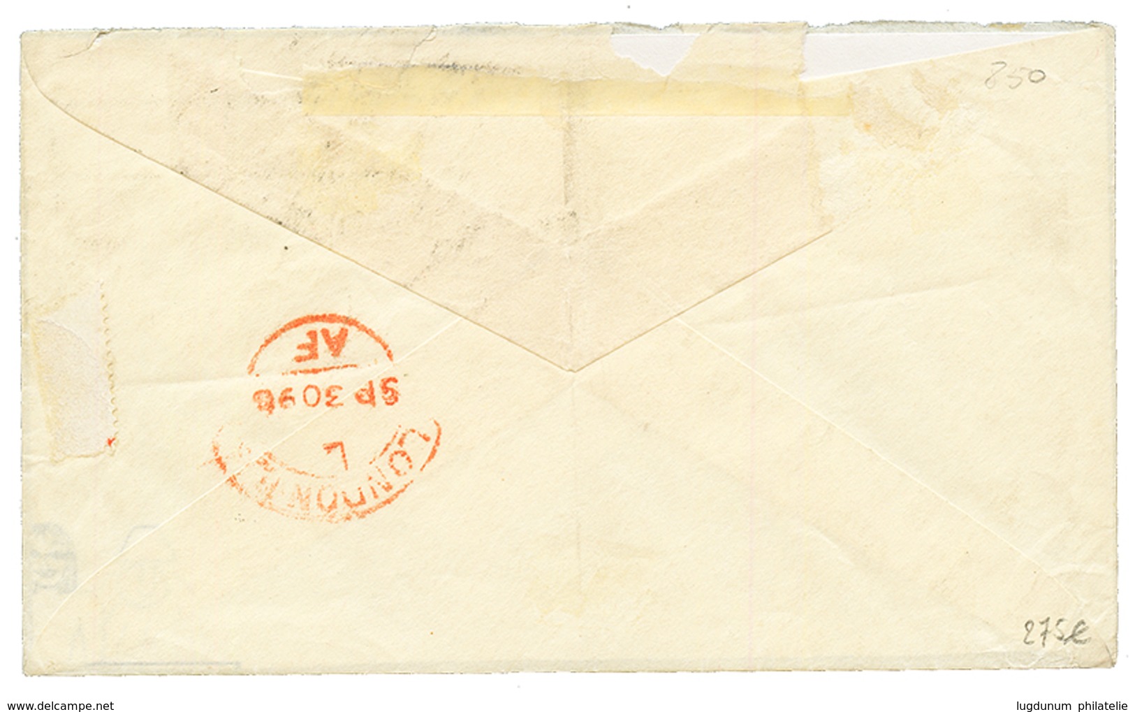MADAGASCAR : 1896 POSTE FRANCAISE 5c (x5) Obl. TAMATAVE Sur Enveloppe Pour L' ANGLETERRE. TB. - Other & Unclassified