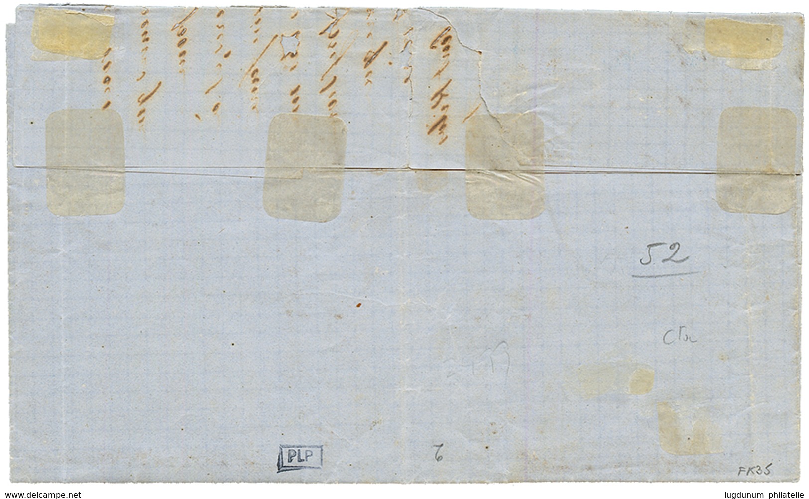 1864 Paire 10c AIGLE Obl. Plume + Marque Manuscrite "STE MARIE 12 Septembre 1864" Sur Lettre Pour LA TRINITE. Trés Rare  - Other & Unclassified