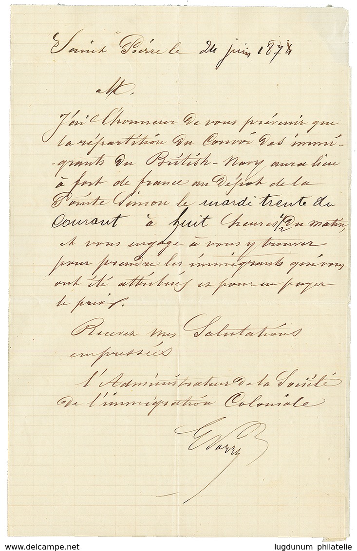 "Affrt à 12c" : CG CERES Paire 1c + Paire 5c Obl. MQE + MARTINIQUE ST PIERRE Sur Lettre Avec Texte Pour FRANCOIS. RARE.  - Other & Unclassified