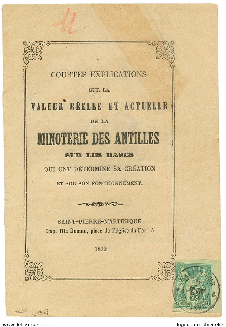 MARTINIQUE : 1879 5c SAGE TB Margé Obl. ST PIERRE Sur Livret Complet De 12 Pages. Signé CALVES. TTB. - Other & Unclassified