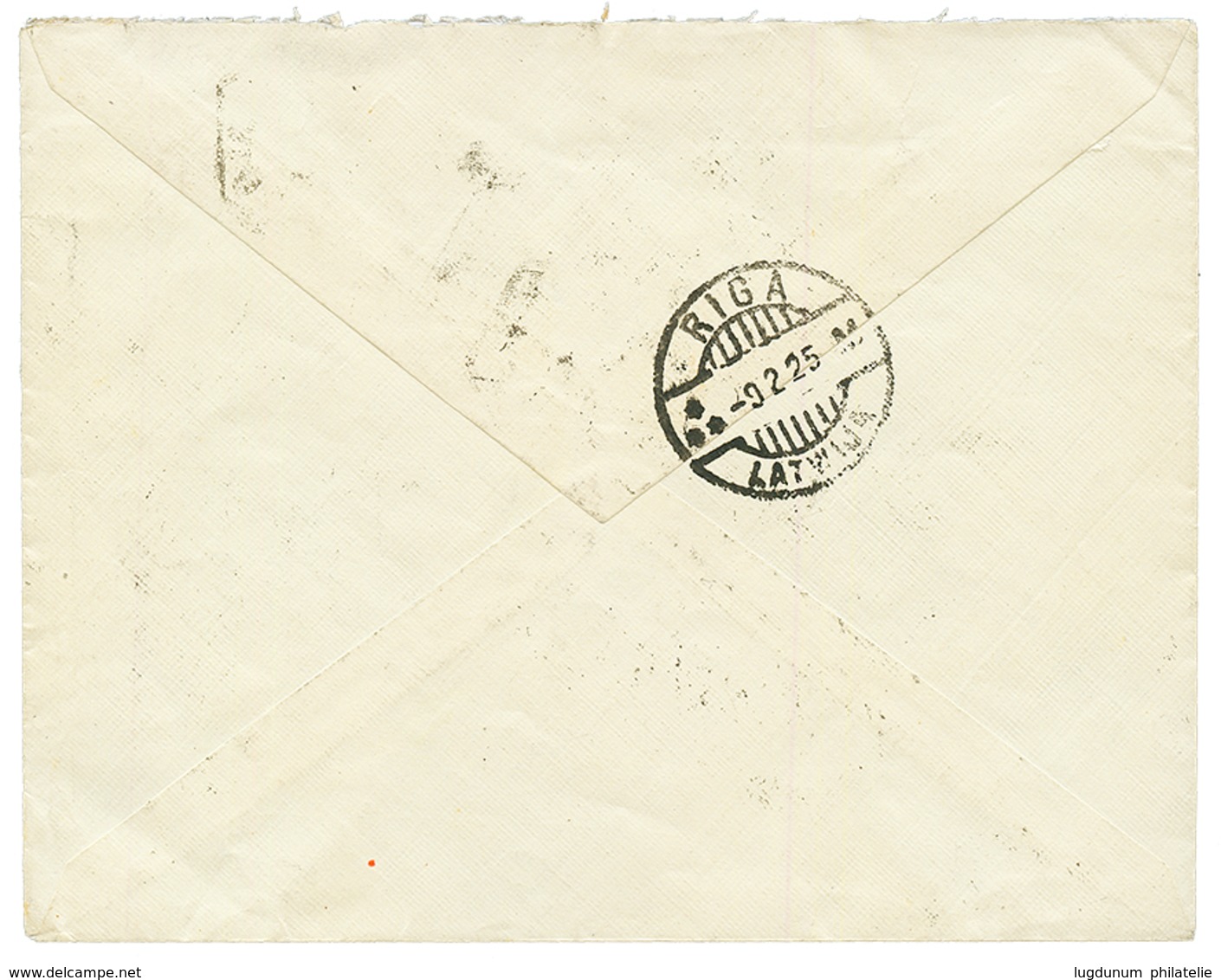 MONACO : 1925 Affrt Composé Obl. MONTE-CARLO CASINO Sur Enveloppe RECOMMANDEE Pour RIGA (LETTONIE). RARE. Superbe. - Sonstige & Ohne Zuordnung