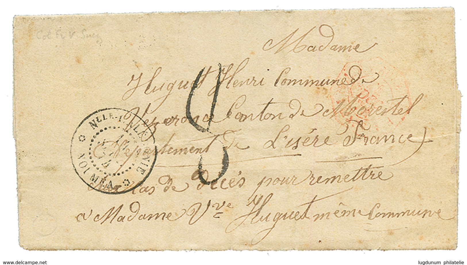 "BAGNE De CANALA" : 1874 NLLE CALEDONIE NOUMEA + Taxe 8 Sur Lettre Avec Texte Daté " CANALA CAMP Di CIU" Pour La FRANCE. - Sonstige & Ohne Zuordnung