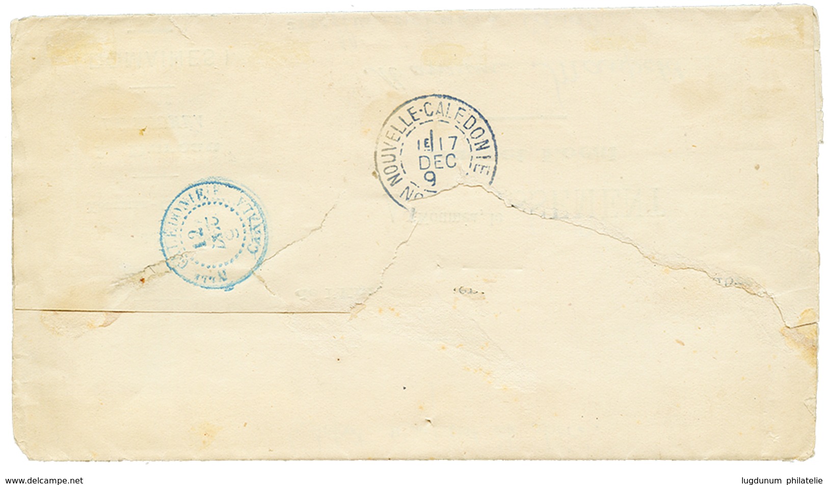 1893 Cachet POSTES ART.46 / 10c En BLEU (rarissime En Bleu) + NOUMEA Sur Lettre Avec Texte (2 Pages) Pour CANALA Redirig - Other & Unclassified