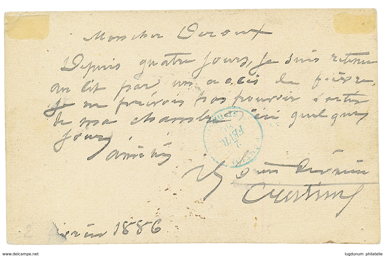 1886 Paire Du 5c S/ 40c (pd) Obl. REUNION ST DENIS Sur CARTE PRECURSEUR. TB. - Sonstige & Ohne Zuordnung