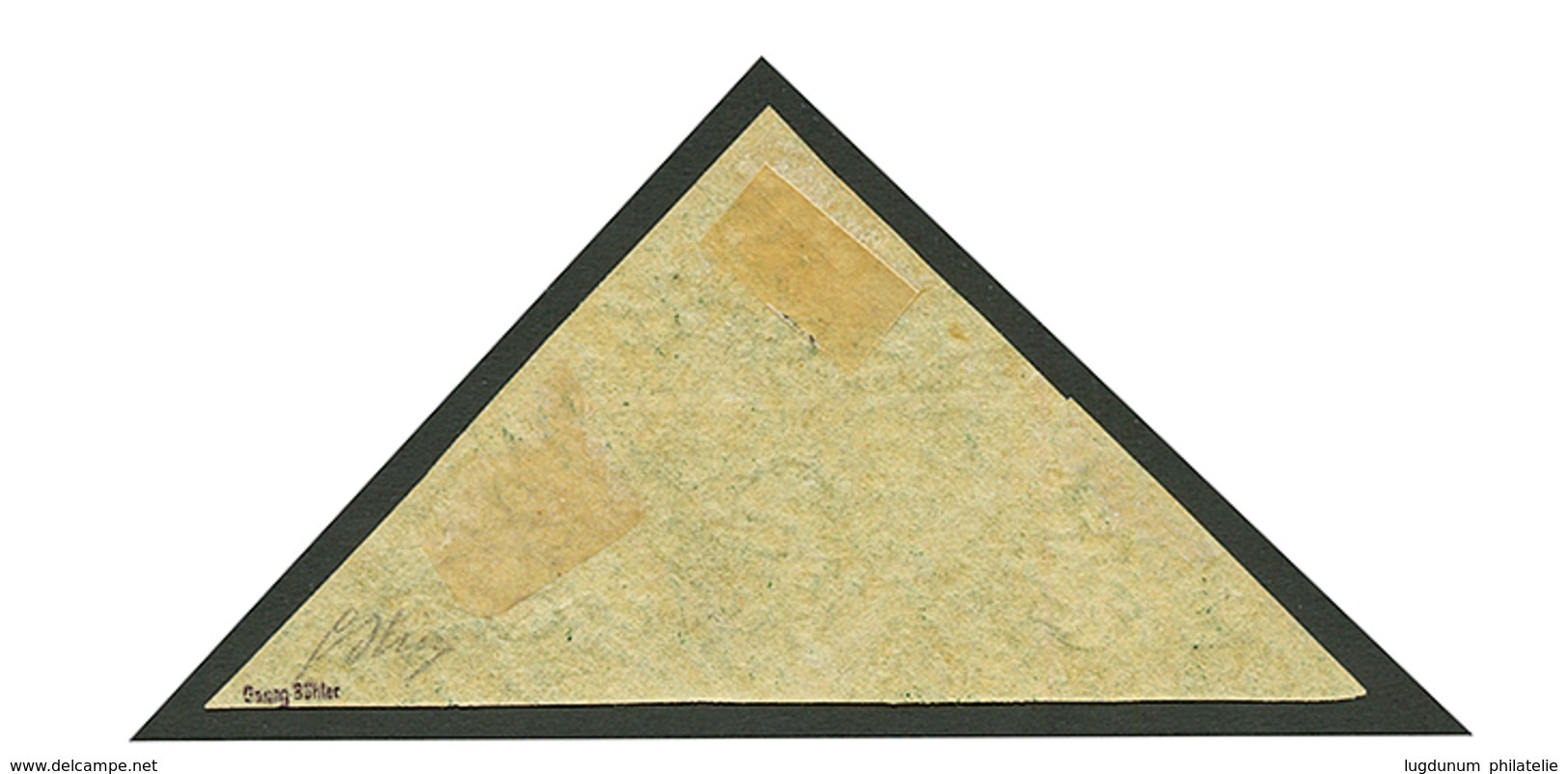 CAPE OF GOOD HOPE : 1 SHILLING Dark Green (SG 8b) Triangular Block Of 4 Unused With Large Part Original Gum. RARE. B.P.A - Cabo De Buena Esperanza (1853-1904)