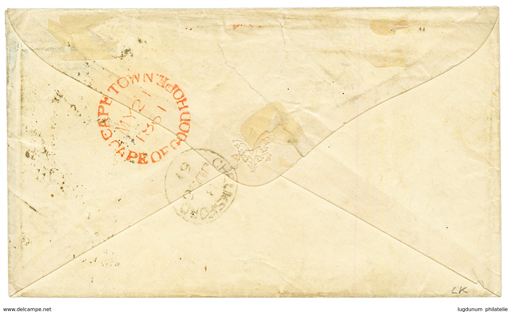 CAPE OF GOOD HOPE : 1861 1d (x3) + 4d On Envelope To ENGLAND. Verso, CAPETOWN CAPE OF GOOD HOPE In Red. Vvf. - Kap Der Guten Hoffnung (1853-1904)