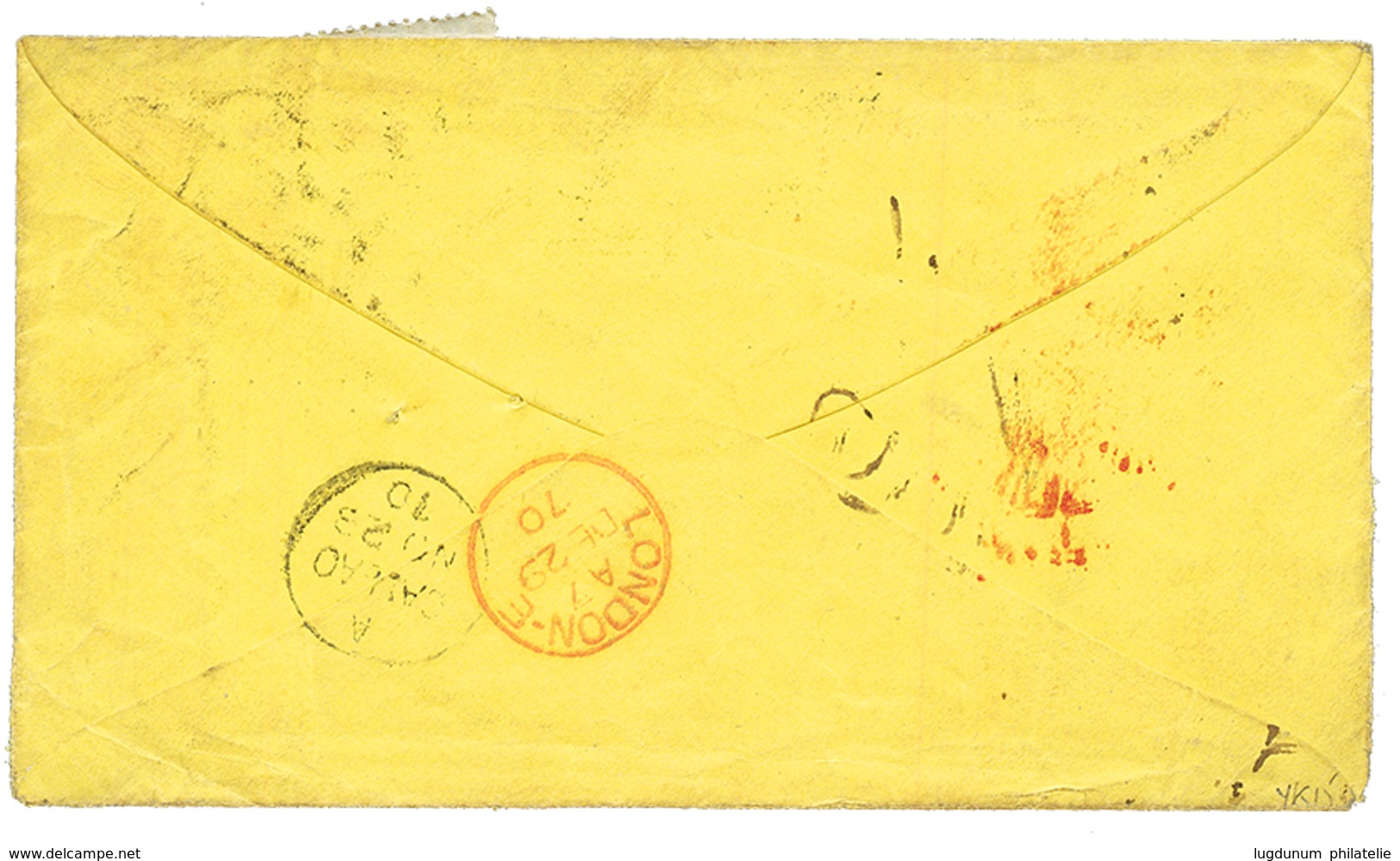 "CALLAO" : 1870 GB 1 SHILLING Canc. C38 + PERU 1D + Rare Red Cachet INSUFFICIENTLY / PREPAID On Envelope To LONDON. Rare - Sonstige & Ohne Zuordnung