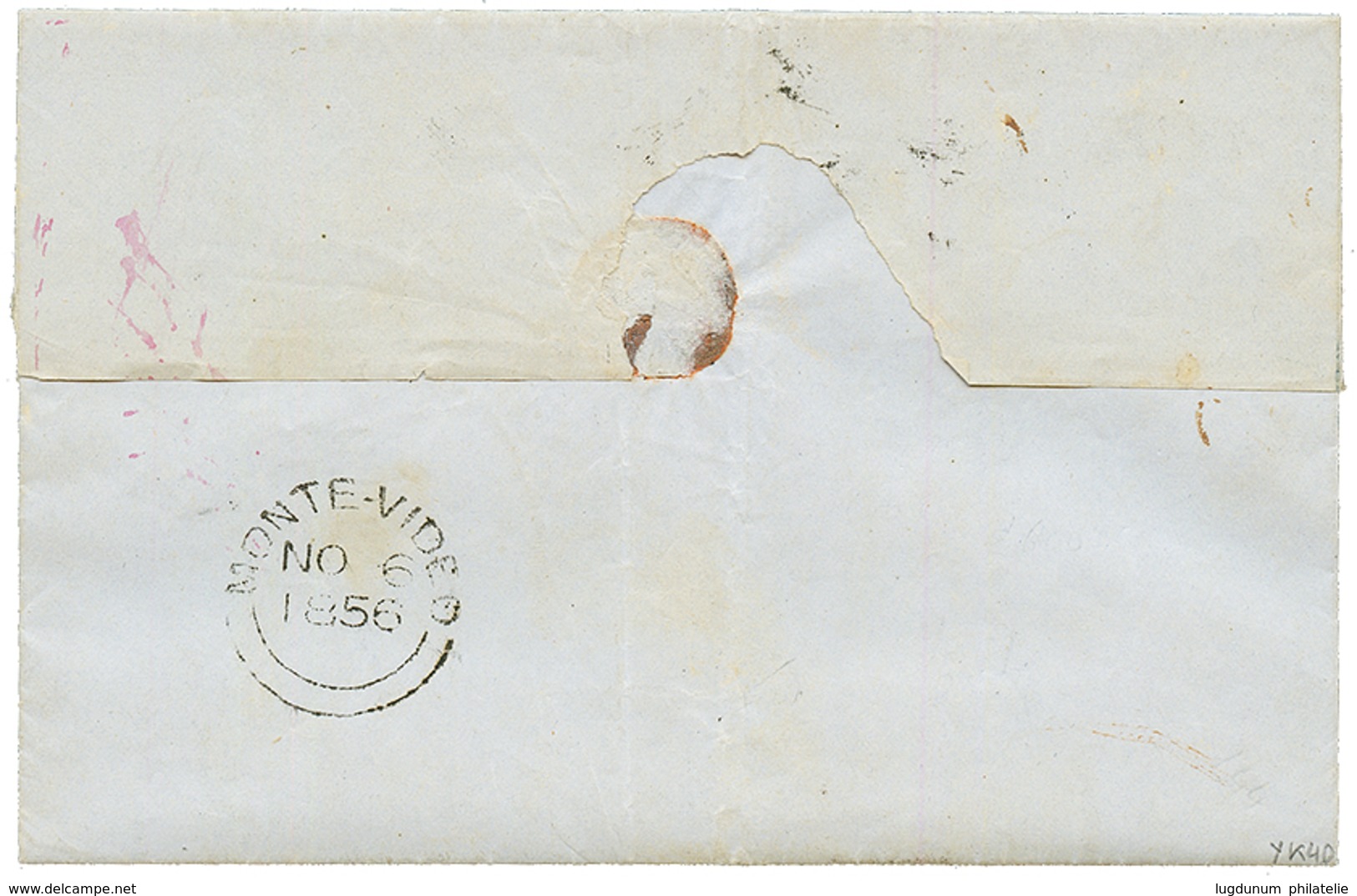 URUGUAY : 1856 PAID AT MONTEVIDEO On Entire Letter To RIO DE JANEIRO (BRAZIL). Rare. TTB. - Sonstige & Ohne Zuordnung