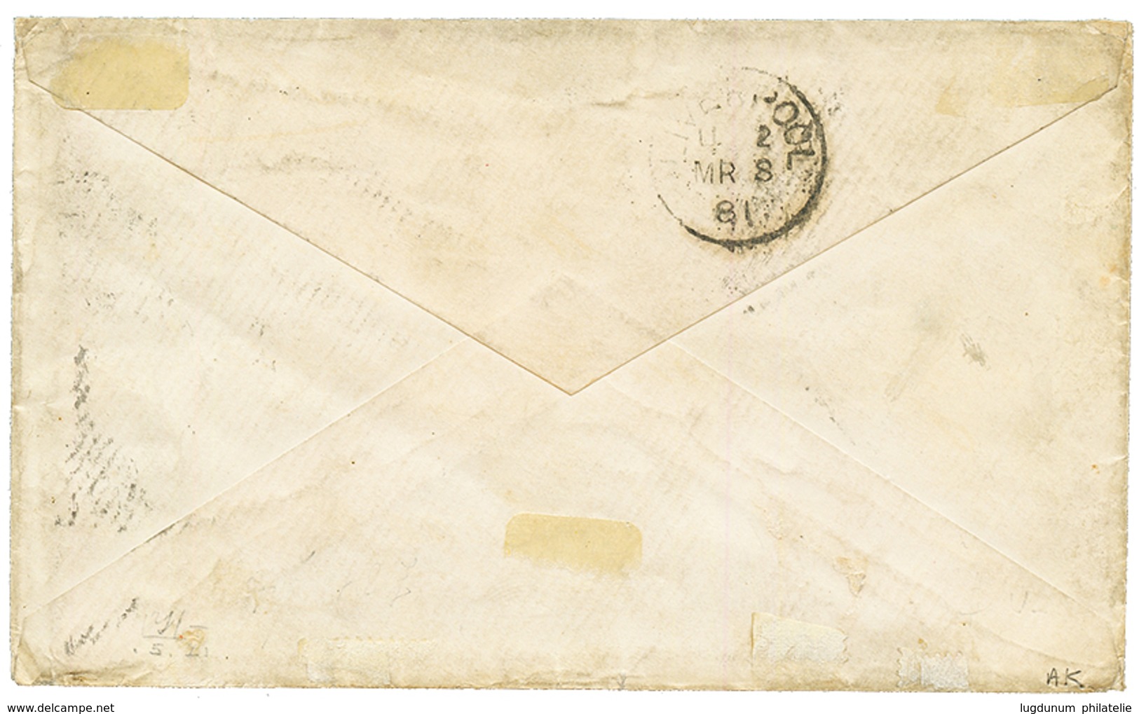 "VALPARAISO" : 1880 GB 1 SCHILLING (x2) Canc. C30 + VALPARAISO On Envelope To LIVERPOOL. Vvf. - Other & Unclassified