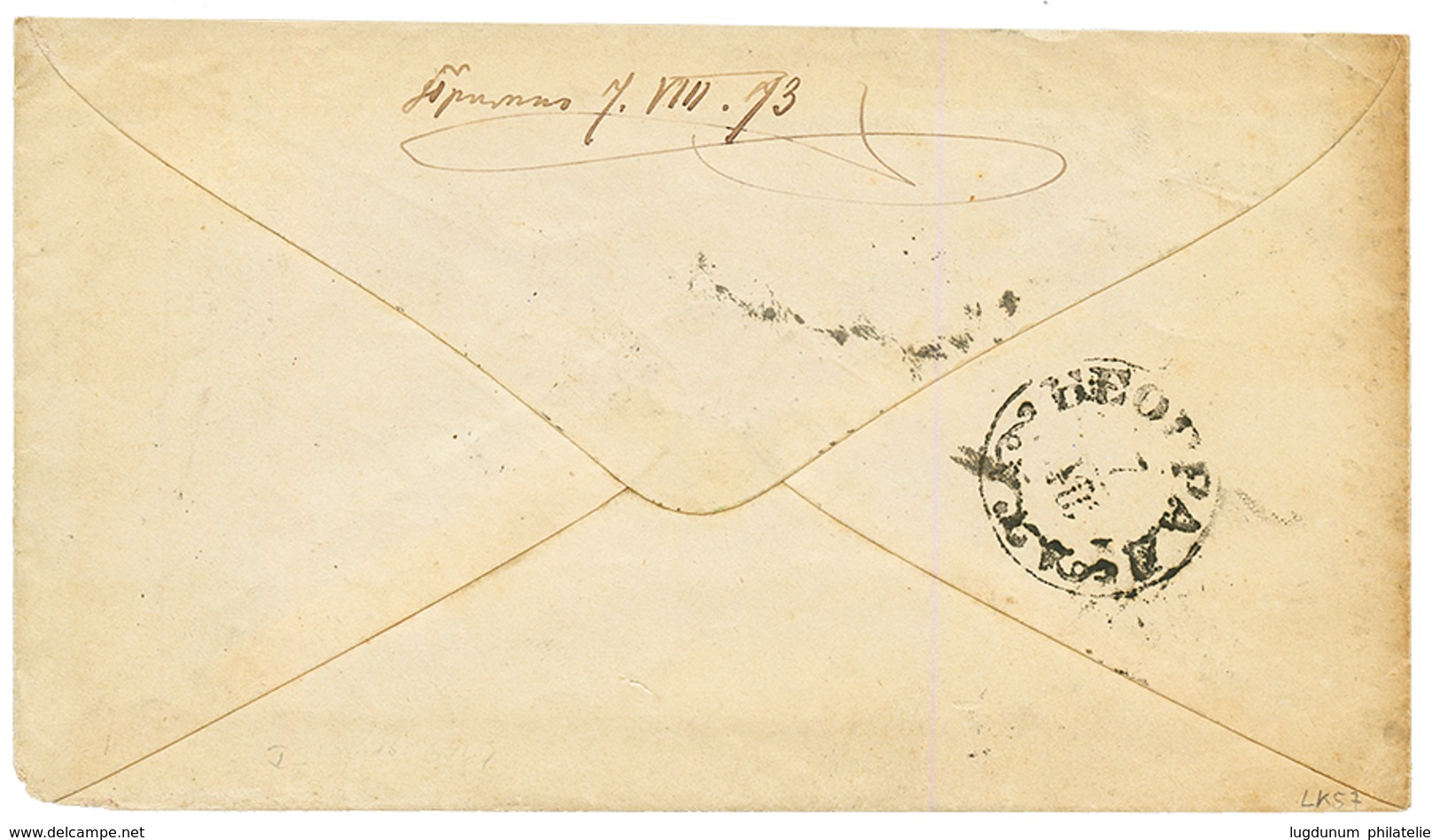 BAVARIA To SERBIA : 1873 3kr Canc. REICHENHALL + INSUFFISAMENT AFFRANCHIE + Tax Marking On Envelope To BELGRAD (SERBIA)  - Other & Unclassified