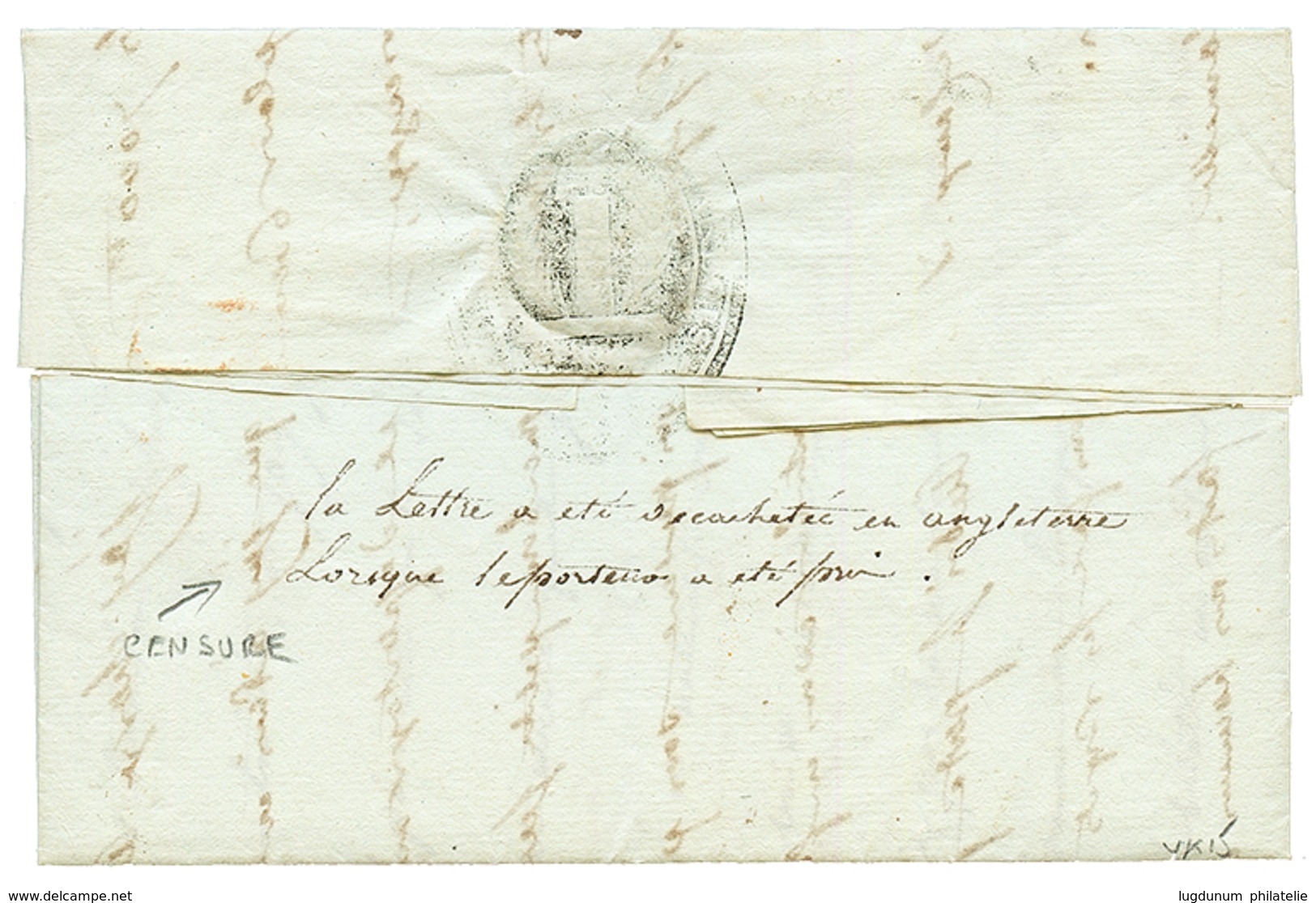 HAITI - CENSOR Mark : 1802 P In Red On Entire Letter Datelined "QUARTIER GENERAL De JEREMIE" To FRANCE. Verso, Extremely - Haïti