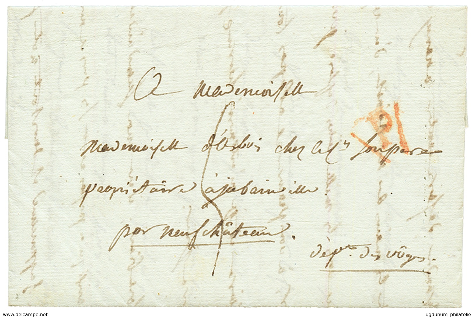 HAITI - CENSOR Mark : 1802 P In Red On Entire Letter Datelined "QUARTIER GENERAL De JEREMIE" To FRANCE. Verso, Extremely - Haïti