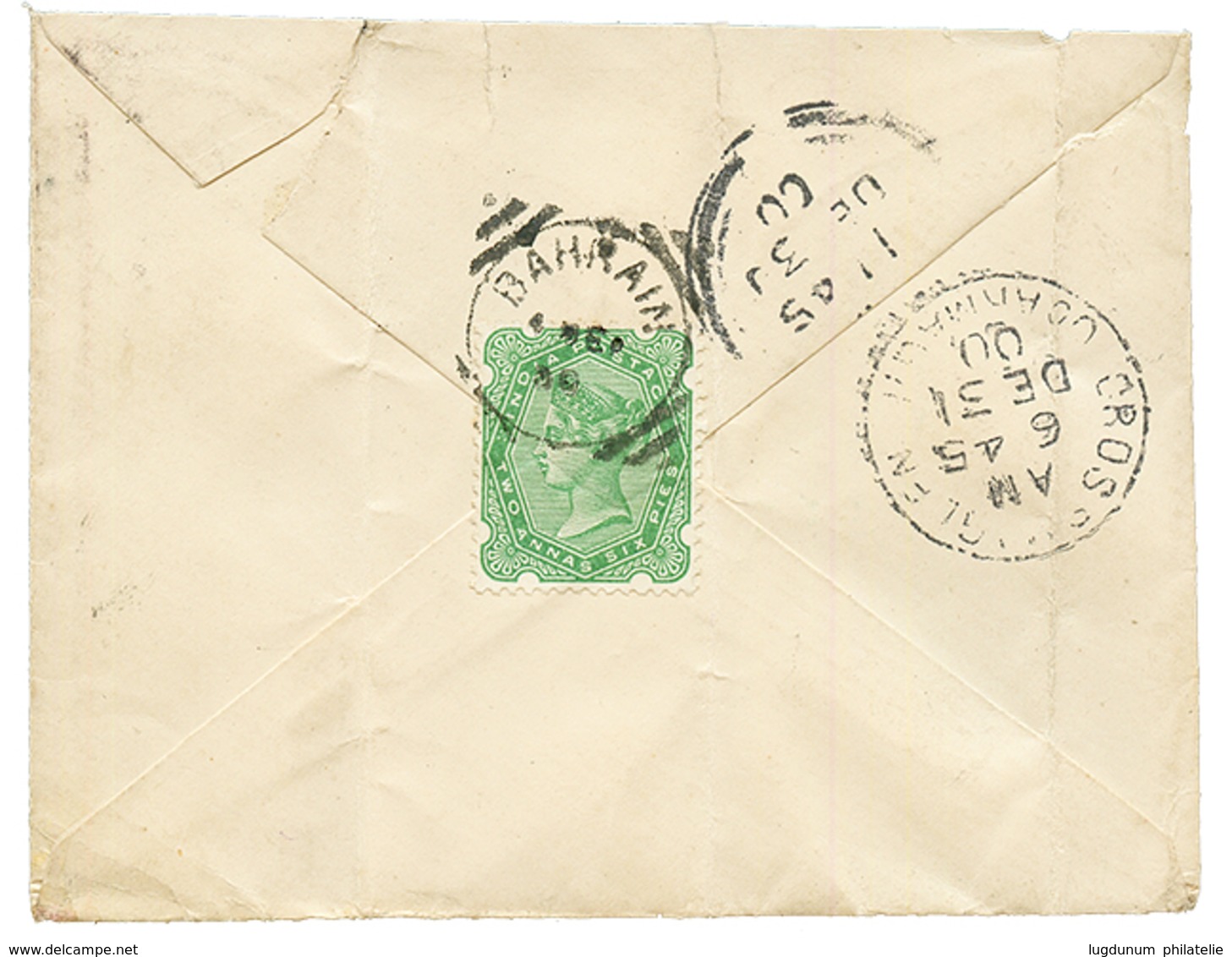 PERSIAN GULF - BAHREIM : 1900 INDIA 2a 6p Canc. BAHRAIM On Reverse Of Envelope (fault) To IRELAND . Vf. - Sonstige & Ohne Zuordnung