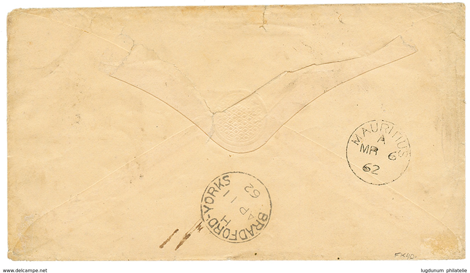 MAURITIUS - SOLDIER LETTER : 1862 1 PENNY Canc. B53 On MILITARY Envelope From "ROYAL ARTILLERY MAURITIUS" To ENGLAND. RA - Mauritius (...-1967)