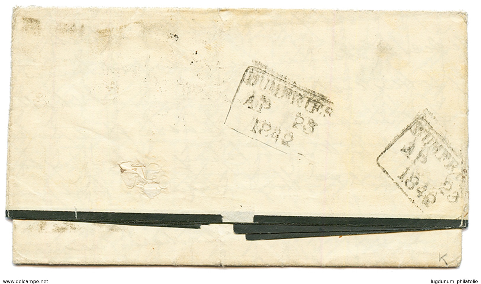 SURINAME : 1842 Cachet POST. SURINAME On Entire Letter Datelined "PARAMARIBO" To SCOTLAND. RARE. Vf. - Suriname ... - 1975