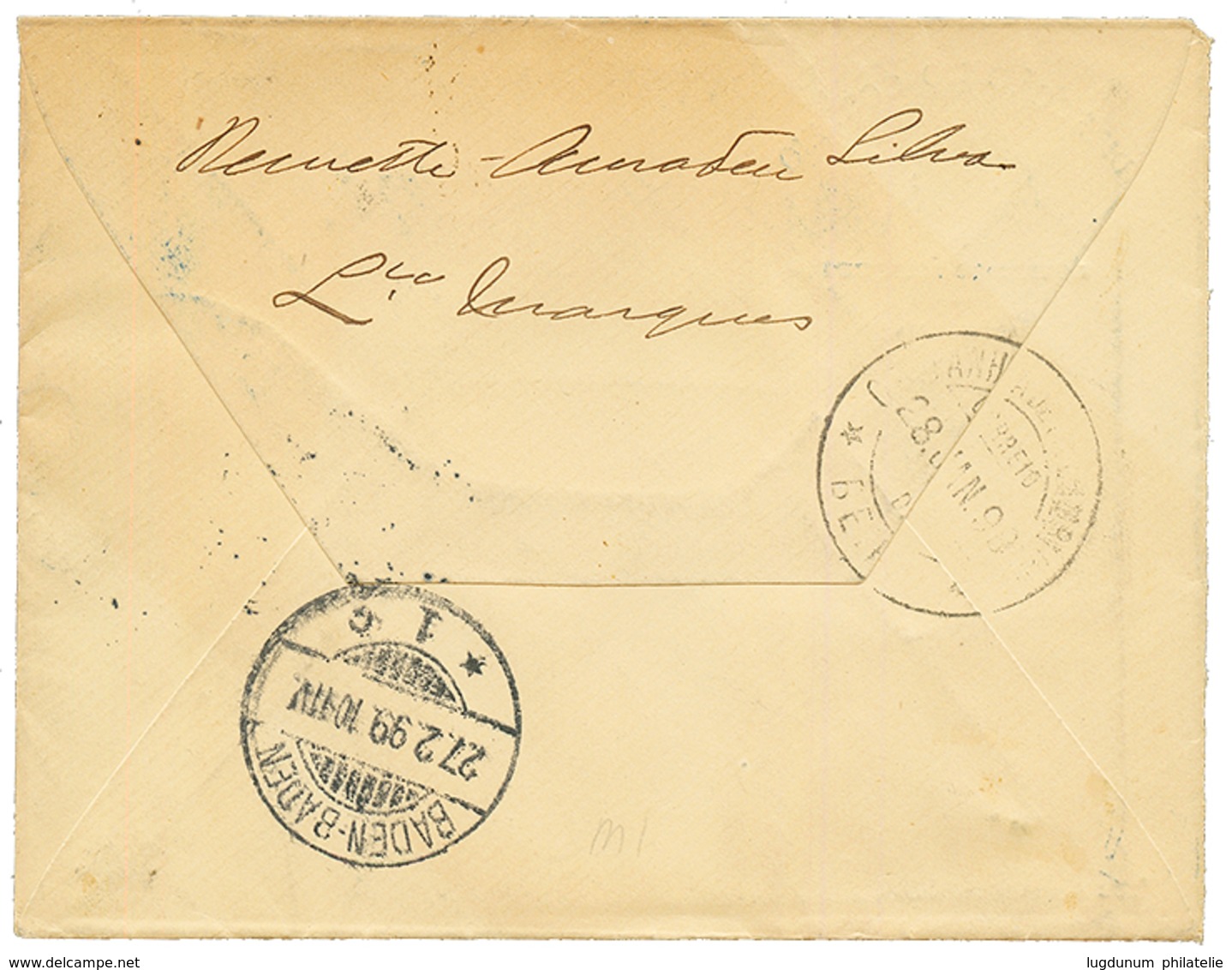 MOZAMBIQUE : 1899 100r + 150r + 500r On REGISTERED Envelope From CHIMOIO To GERMANY. RARE. Vvf. - Other & Unclassified