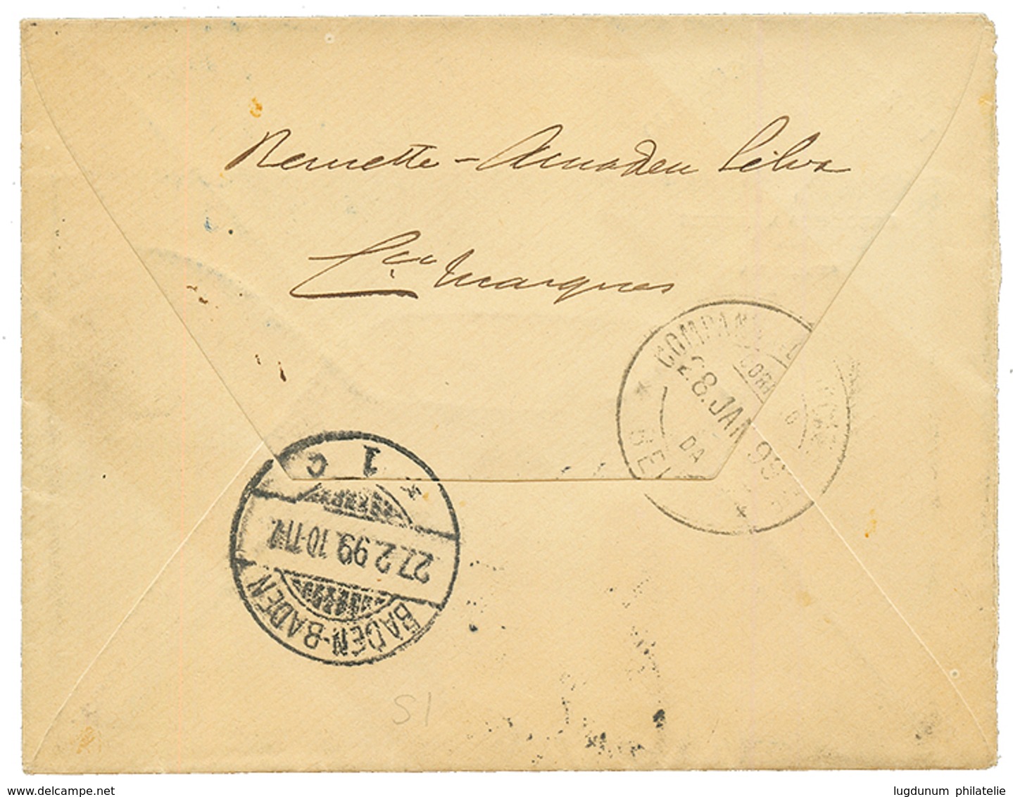 MOZAMBIQUE : 1899 1000r Canc. CHIMIO On REGISTERED Envelope To GERMANY. RARE. Superb. - Other & Unclassified