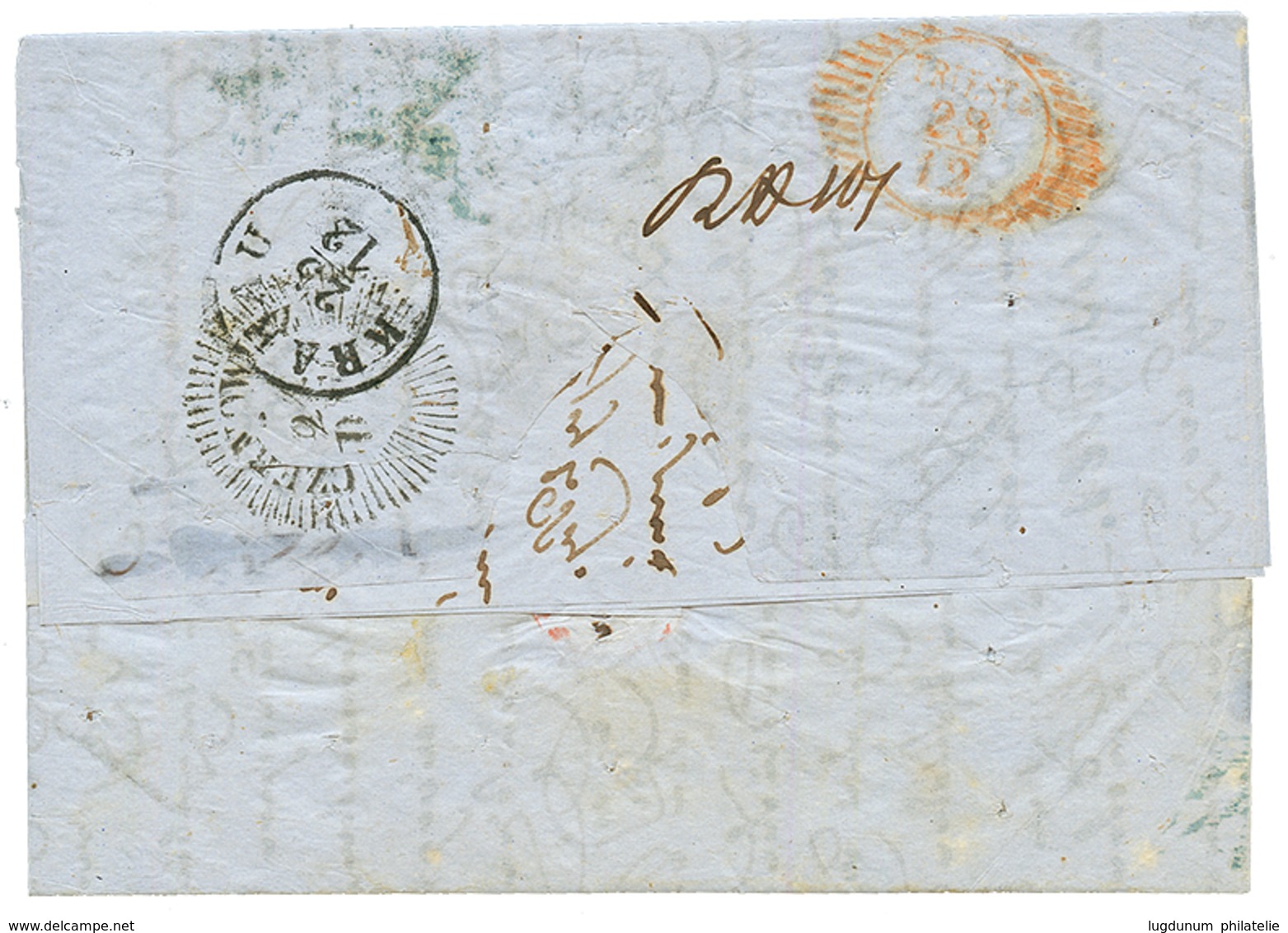 ROMANIA - AUSTRIAN P.O. : 1851 IBRAILA/ DEC.18 On Entire Letter To TRIESTE. Vvf. - Sonstige & Ohne Zuordnung