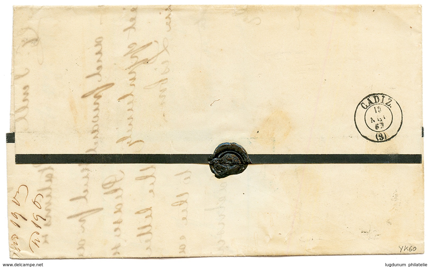 GIBRALTAR : 1863 SPAIN 4c (x3) On Entire Letter From GIBRALTAR To CADIZ. SCarce. Vvf. - Sonstige & Ohne Zuordnung