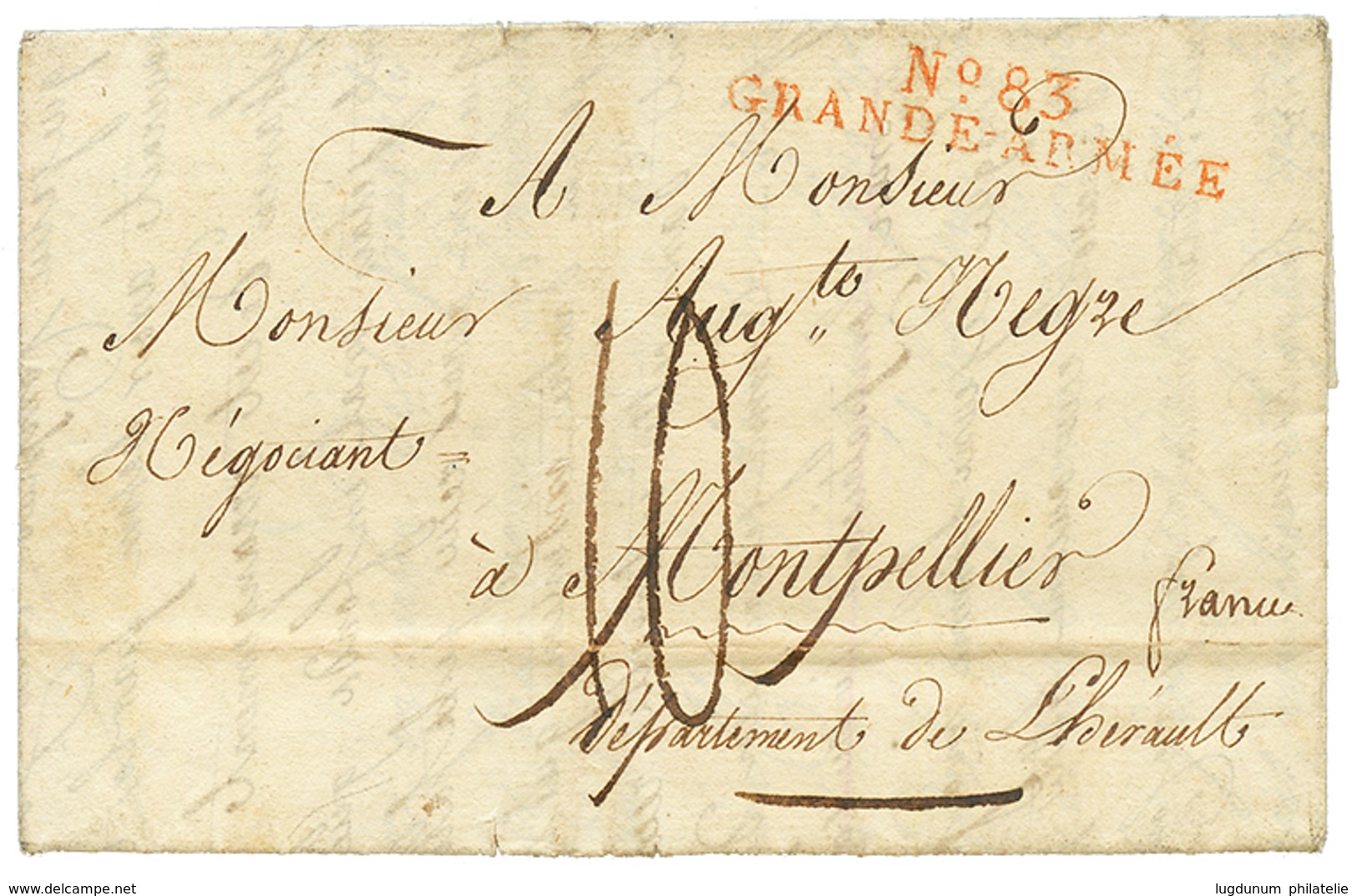 SWEDISH POSSESSION - POMERANIE SUEDOISE" : 1807 N°83 GRANDE ARMEE In Red On Entire Letter Datelined "BARTH" To FRANCE. V - Other & Unclassified