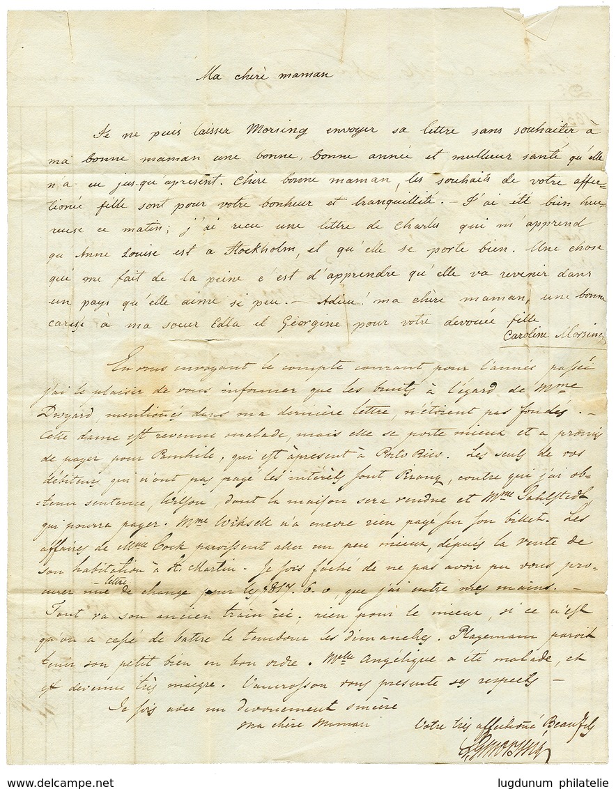 "ST BARTHELEMY ISLAND" : 1831 Red Entry Mark ANGLETERRE On Entire Letter Datelined "GUSTAVIA, ILE ST BARTHELEMY, 3 Janvi - Sonstige & Ohne Zuordnung