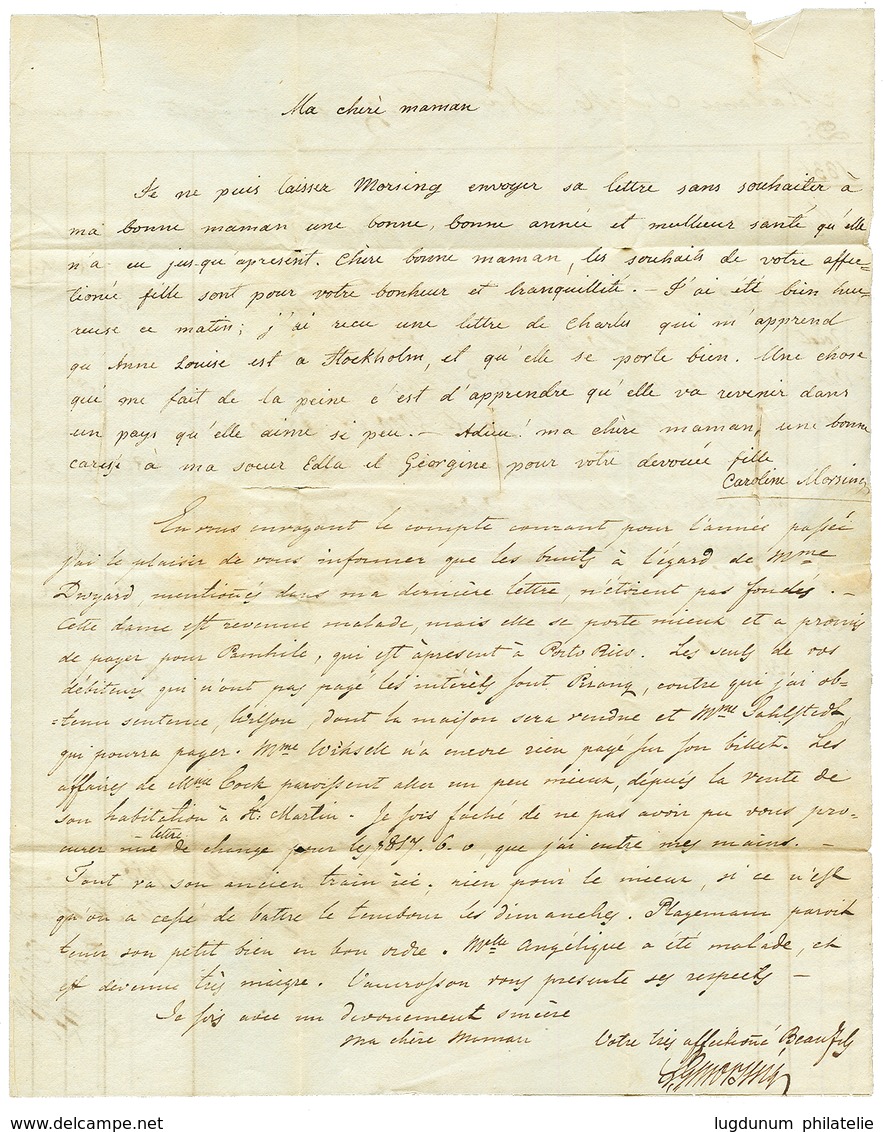 "ST BARTHELEMY ISLAND" : 1831 Red Entry Mark ANGLETERRE On Entire Letter Datelined "GUSTAVIA, ILE ST BARTHELEMY, 3 Janvi - Other & Unclassified