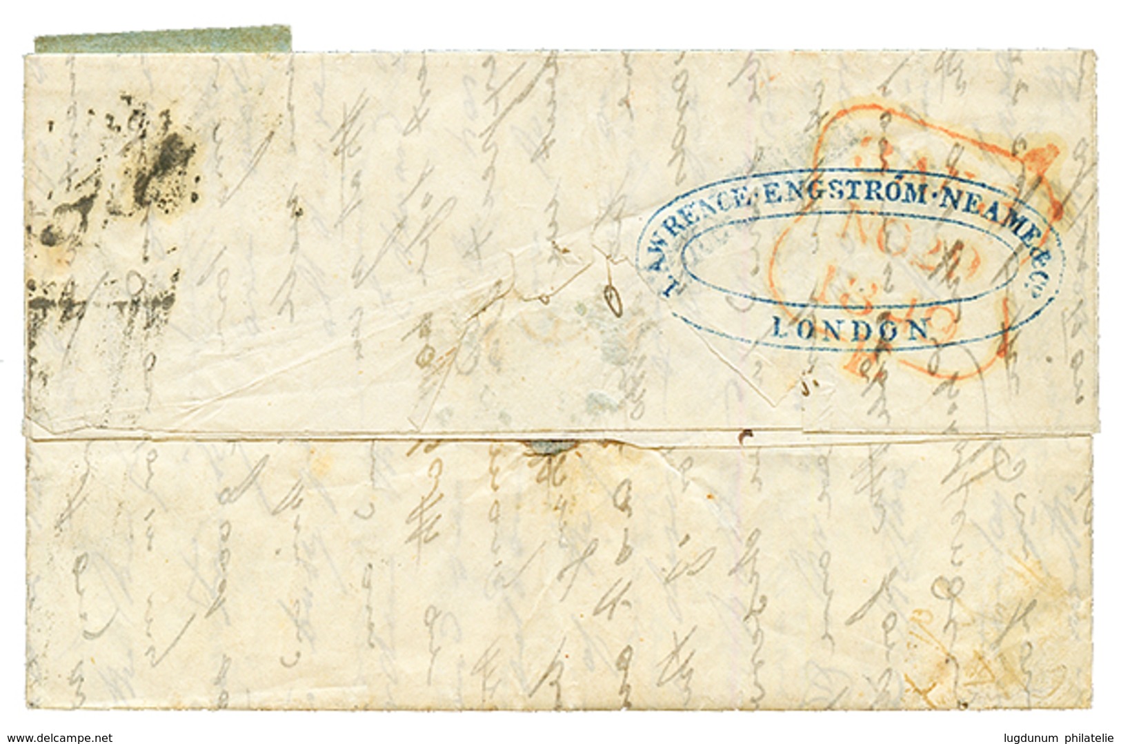 "ULEABORG ( SWEDEN ) Via ENGLAND : 1843 GB 1d Canc. On Entire Letter Datelined "ULEABORG 10 November 43" To HAMMERSMITH  - Autres & Non Classés