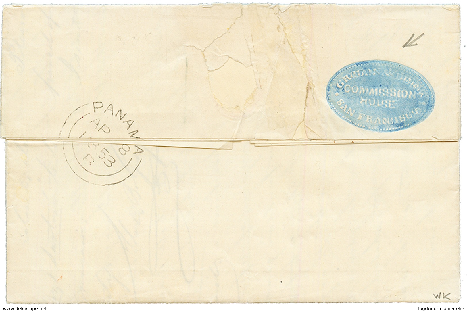 "SAN FRANCISCO Via PANAMA To CHILE" : 1853 PAID AT PANAMA On Entire Letter From "SAN FRANCISCO" To VALPARAISO. Verso, FO - Sonstige & Ohne Zuordnung