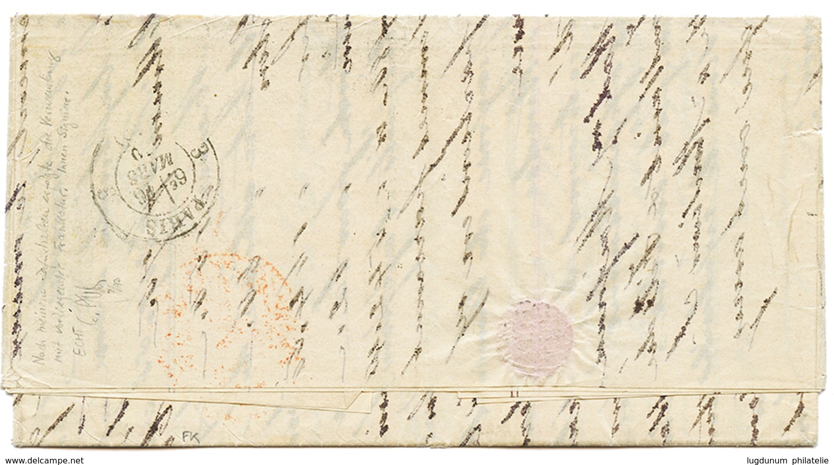 1870 USA 2c (x2) + 6c + ETATS-UNIS PAQ FR N°4 + "16" Tax Marking On Entire Letter From NEW ORLEANS To FRANCE. Scarce. Vv - Other & Unclassified