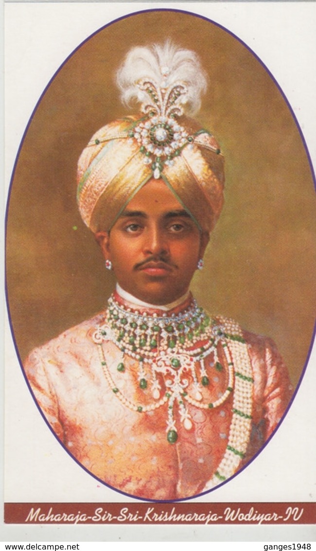 Mysore State  Maharaja Sir Sri Krishnaraja Wadiyar  Picture Card # 74690 Inde India Indien - Other & Unclassified