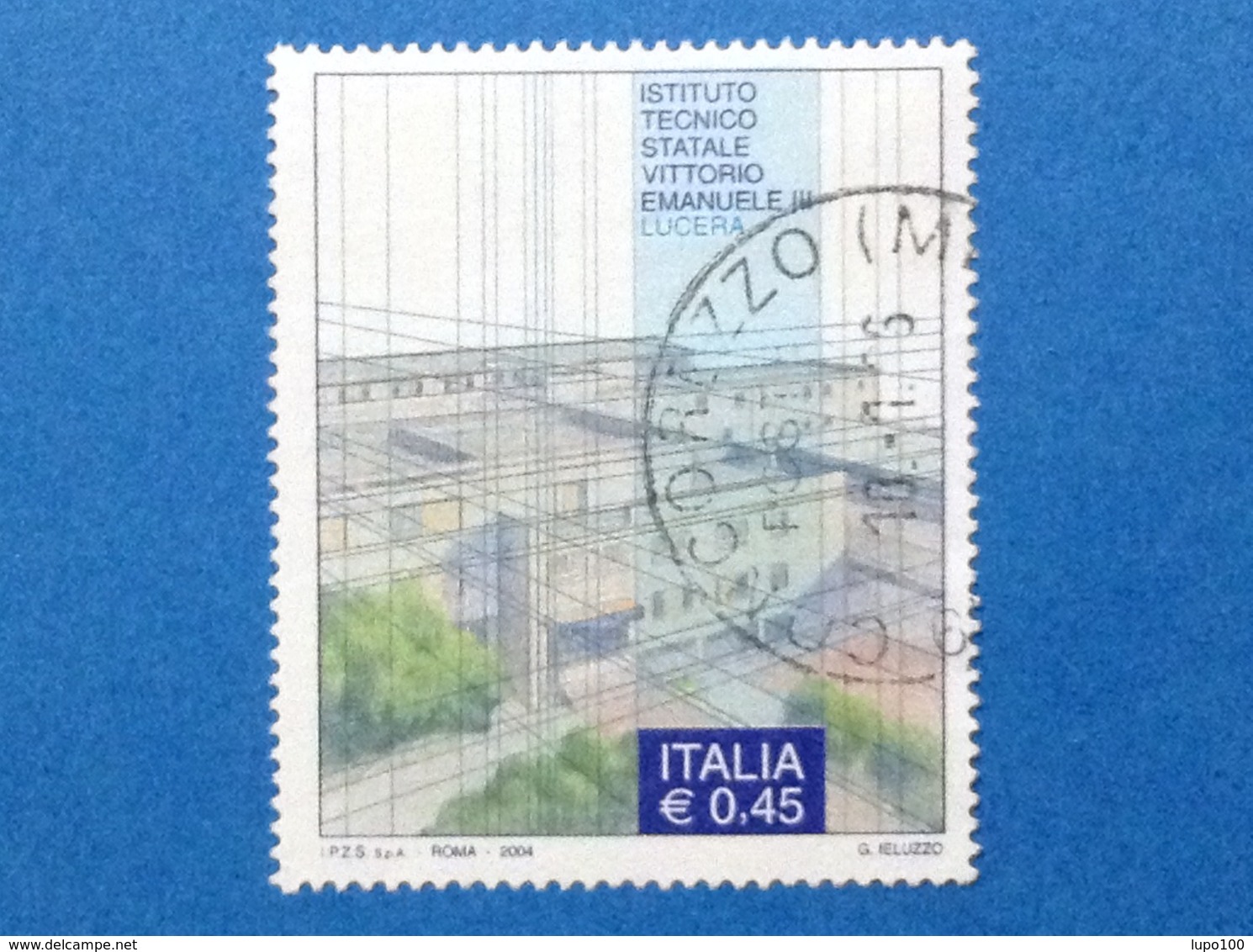 2004 ITALIA FRANCOBOLLO USATO STAMP USED SCUOLE E UNIVERSITA ISTITUTO TECNICO VITTORIO EMANUELE III LUCERA - 2001-10: Used