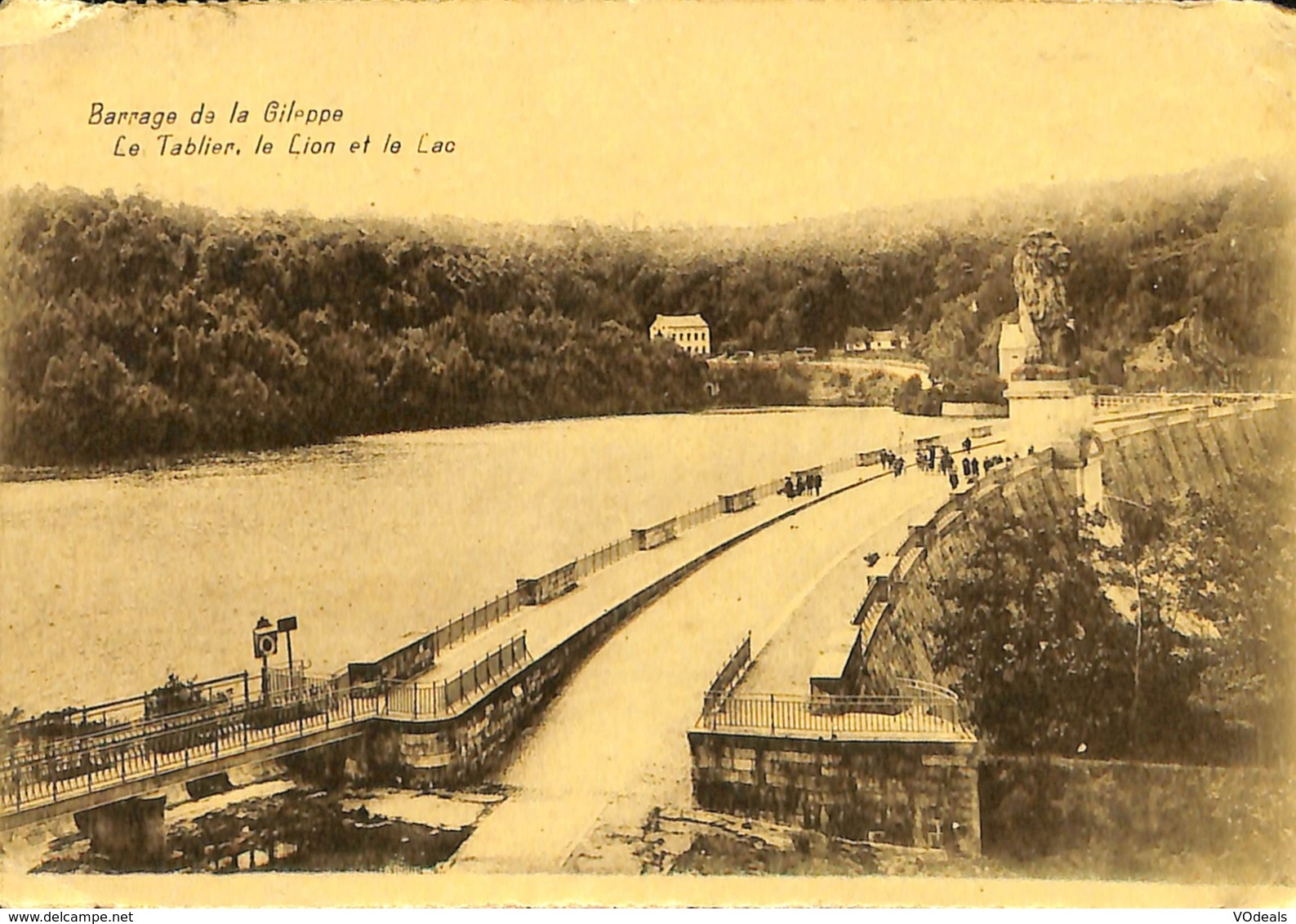 CPA - Belgique - Barrage De La Gileppe - Le Tablier, Le Lion Et Le Lac - Gileppe (Barrage)