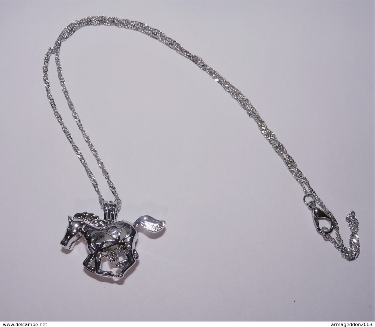 CHAINE ARGENTE PENDENTIF CHEVAL  NEUVE - Colliers/Chaînes