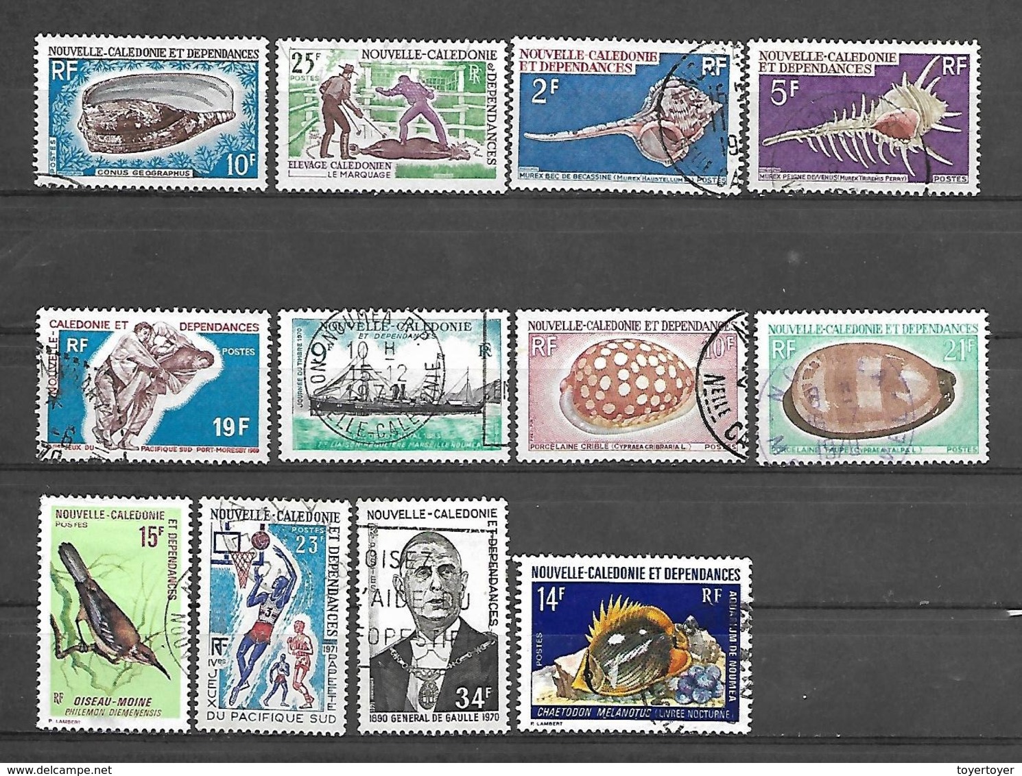 C 60 Nouvelle Calédonie Lot De 12 Timbres Entre N°354 Et 388 Obl - Gabon (1960-...)