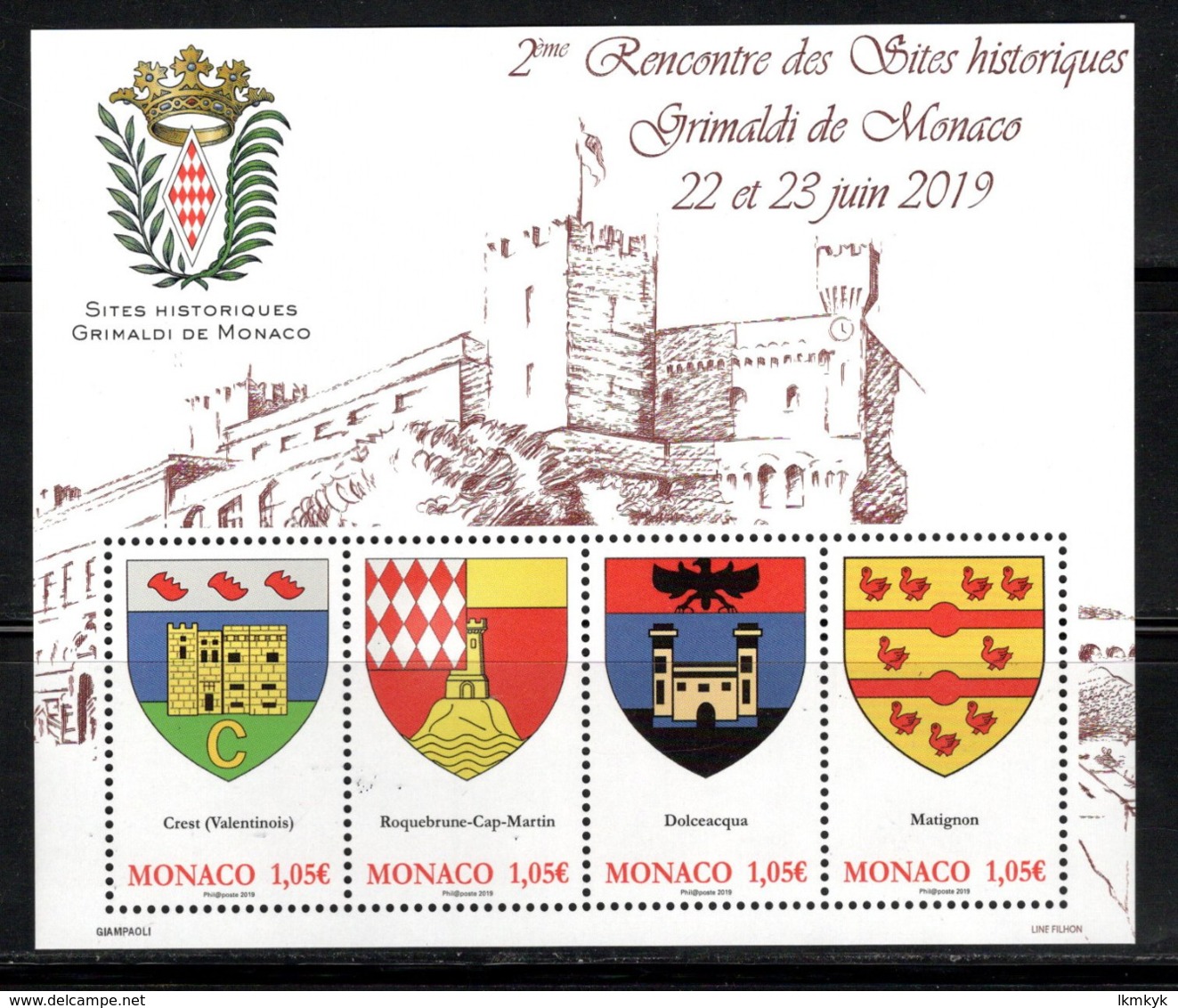 Monaco 2019.Bloc Sites Historiques Grimaldi De Monaco - Blocchi