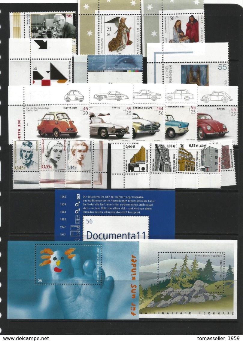 FR Germany. 2002  Year Sets.MNH (47 Issues. The Annual Set Consists Of 64 Stamps And 3  Bl.) - Otros & Sin Clasificación