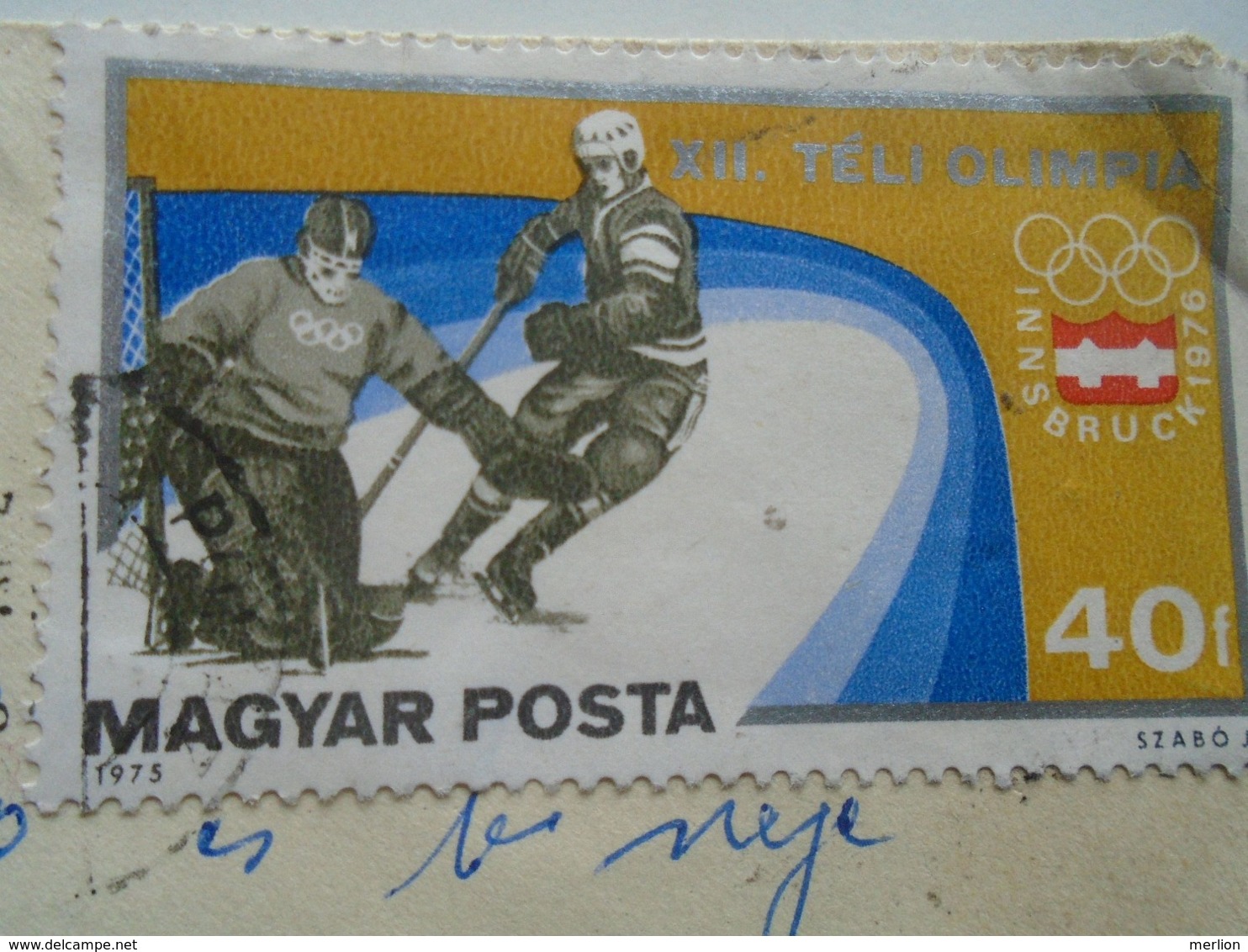 KA1014.8  Hungary Cover - Ice Hockey Stamp  Innsbruck  Olympic Games -Postage Due  PORTO Stamps - Eishockey