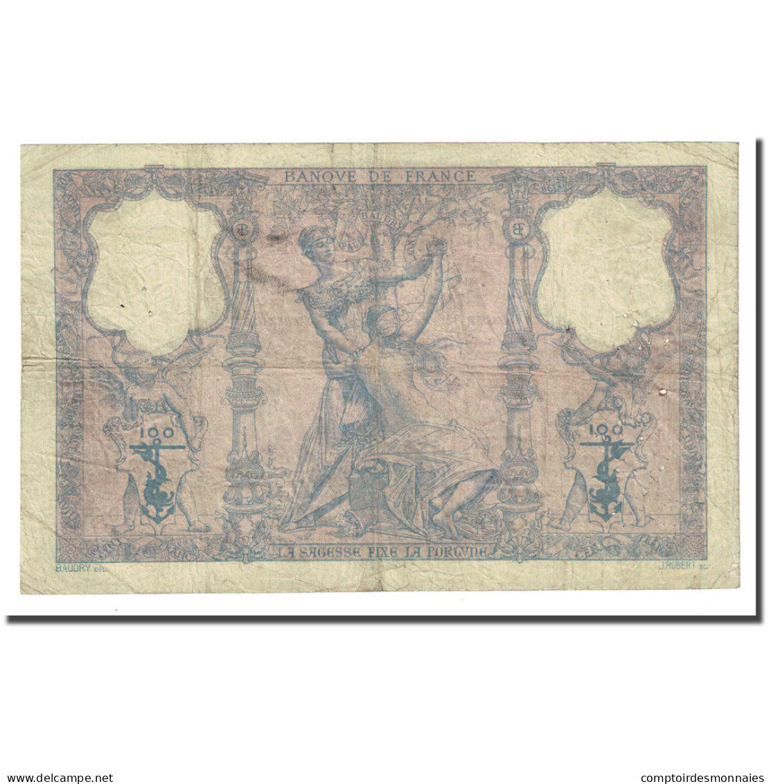 France, 100 Francs, Bleu Et Rose, 1899-08-16, TB, Fayette:21.12, KM:65b - 100 F 1888-1909 ''Bleu Et Rose''