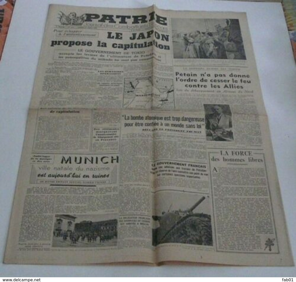 Patrie Du 11 Août 1945.(Munich La Mecque Des Nazis) - Francese