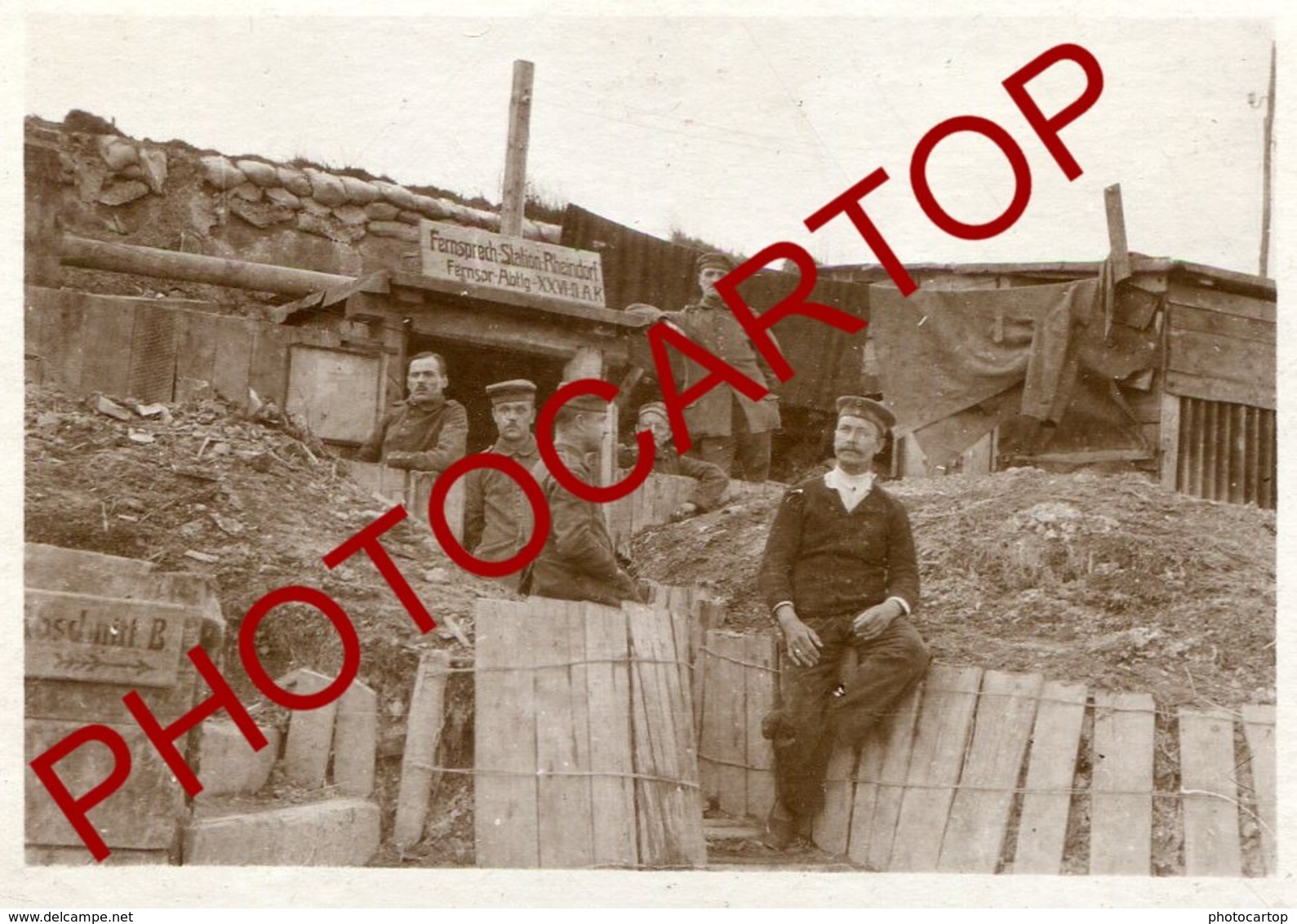 RIPONT-Positions-1x CARTE PHOTO + 9 Petites Photos allemandes-Guerre14-18-1WK-France-51-Militaria-
