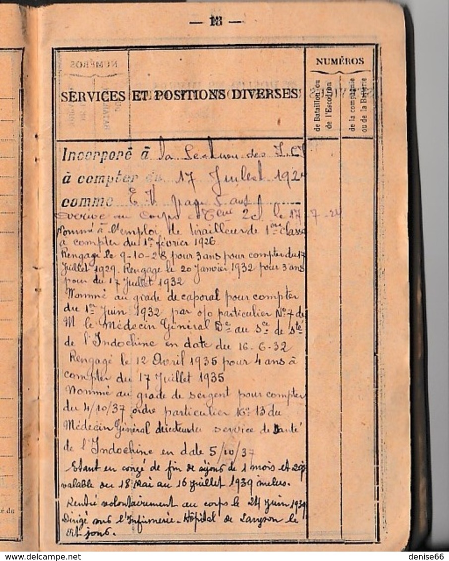 1924 - INDOCHINE - RECRUTEMENT INDIGÈNE - Rgt D'Infanterie Coloniale - Bilingue - Historical Documents